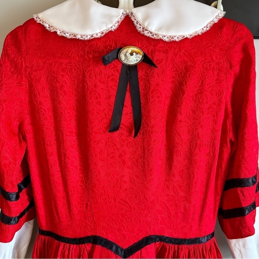 Vintage 80s Handmade Victorian Civil War Era Dress and Accessories Womens Size S - Picture 11 of 16